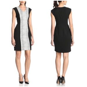 Calvin Klein Animal Print Sheath Midi Dress Large